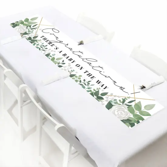 Big Dot of Happiness Boho Botanical Baby - Greenery Baby Shower Decorations Party Banner {7}