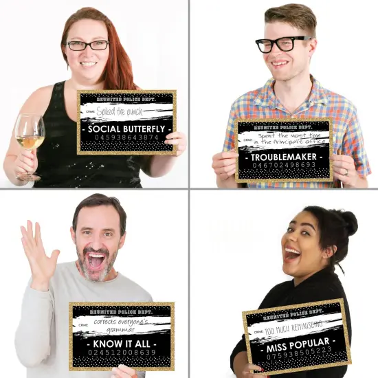 Big Dot of Happiness Reunited - School Class Reunion Party Mug Shots - Photo Booth Props Mugshot Signs - 20 Count {4}