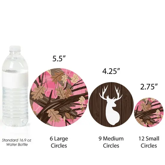 Big Dot of Happiness Pink Gone Hunting - Deer Hunting Girl Camo Baby Shower Birthday Party Giant Circle Confetti - Party D&eacute;cor - Large Confetti 27 Ct {4}