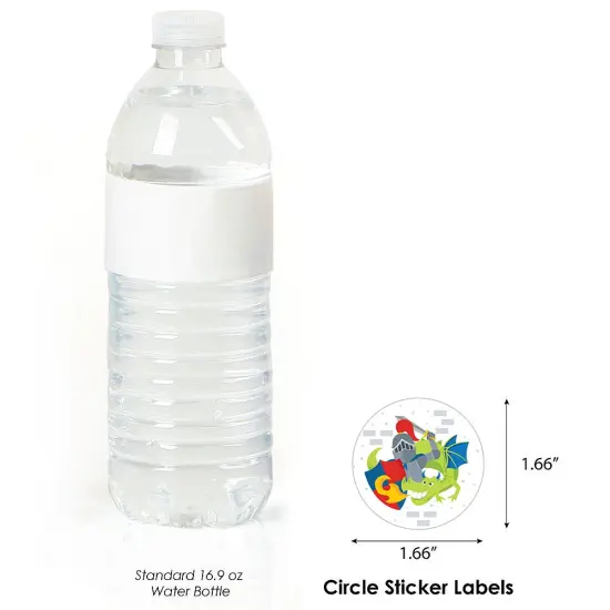 Big Dot of Happiness Calling All Knights and Dragons - Medieval Party or Birthday Party Circle Sticker Labels - 24 Count {4}