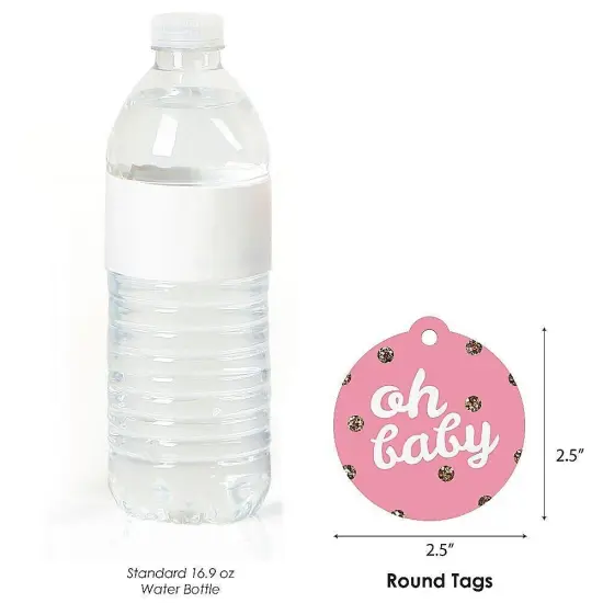 Big Dot of Happiness Hello Little One - Pink and Gold - Girl Baby Shower Party Favor Gift Tags (Set of 20) {4}