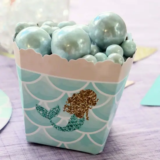 Big Dot of Happiness Let's Be Mermaids - Party Mini Favor Boxes - Baby Shower or Birthday Party Treat Candy Boxes - Set of 12 {7}