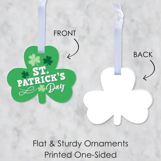 Big Dot of Happiness Shamrock St. Patrick's Day - Saint Paddy's Day Decorations - Tree Ornaments - Set of 12 {7}