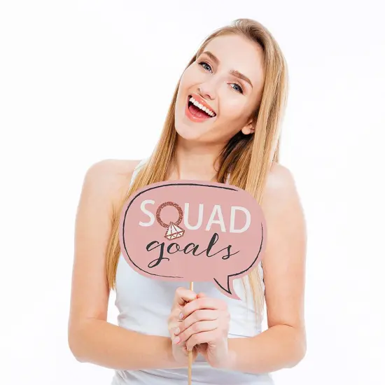 Big Dot of Happiness Bride Squad - Rose Gold Bridal Shower or Bachelorette Party Photo Booth Props Kit - 20 Count {4}