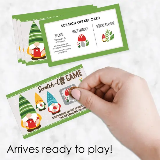 Big Dot of Happiness Garden Gnomes - Forest Gnome Party Game Scratch Off Cards - 22 Count {3}