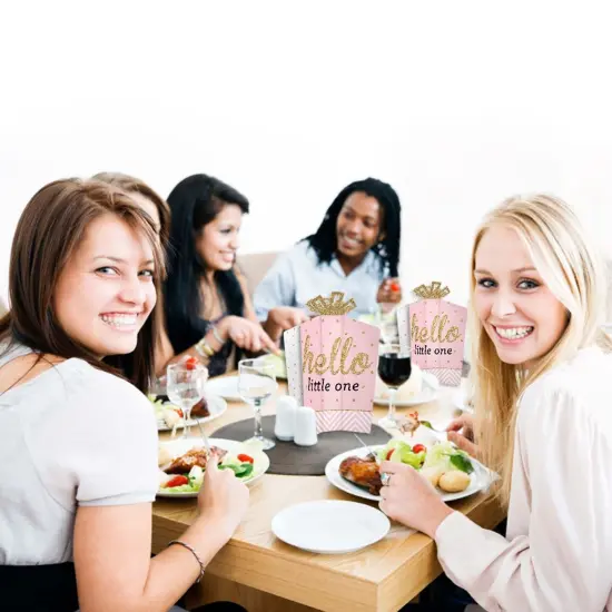 Big Dot of Happiness Hello Little One - Pink and Gold - Table Decorations - Girl Baby Shower Fold and Flare Centerpieces - 10 Count {7}