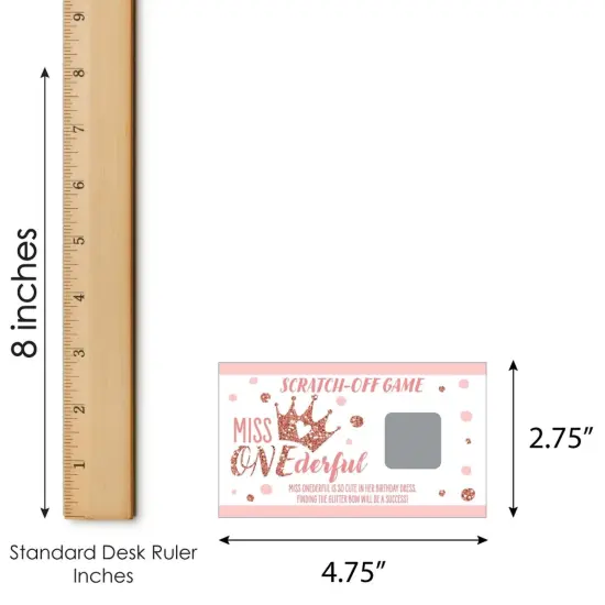 Big Dot of Happiness 1st Birthday Little Miss Onederful - Girl First Birthday Party Game Scratch Off Cards - 22 Count {7}