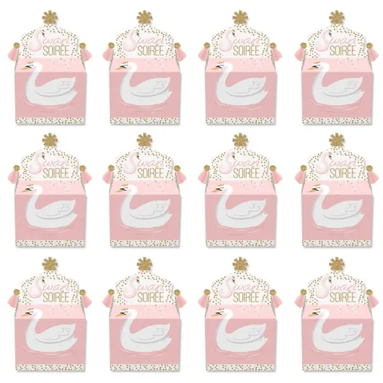 Big Dot of Happiness Swan Soiree - Treat Box Party Favors - White Swan Baby Shower or Birthday Party Goodie Gable Boxes - Set of 12 {6}
