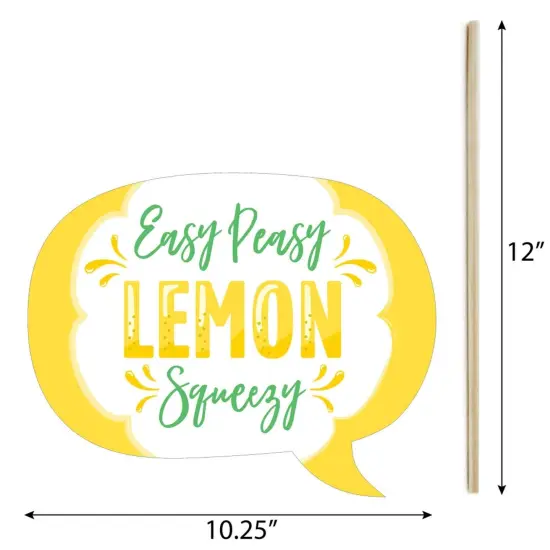 Big Dot of Happiness Funny So Fresh - Lemon - Citrus Lemonade Party Photo Booth Props Kit - 10 Piece {6}