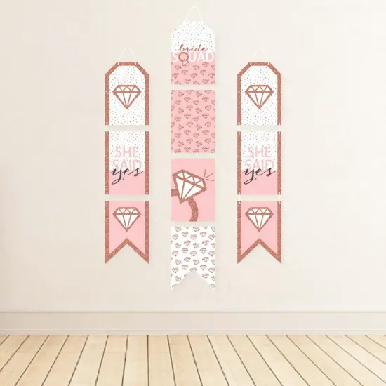 Big Dot of Happiness Bride Squad - Hanging Vertical Paper Door Banners - Rose Gold Bridal Shower Bachelorette Party Wall Decor Kit - Indoor Door Decor {4}