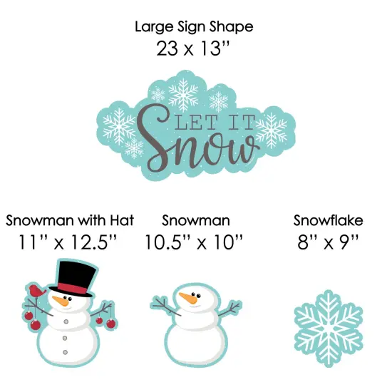 Big Dot of Happiness Let It Snow - Snowman - Yard Sign and Outdoor Lawn Decorations - Christmas and Holiday Yard Signs - Set of 8 {7}