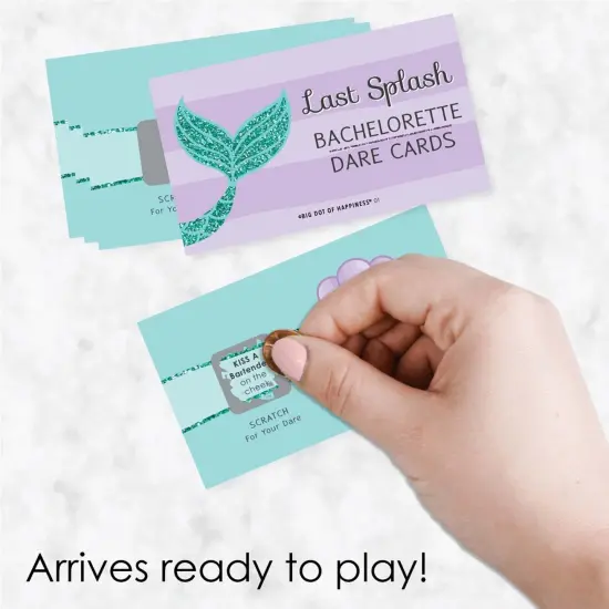 Big Dot of Happiness Trading The Tail for A Veil - Mermaid Bachelorette Party or Bridal Shower Game Scratch Off Dare Cards - 22 Count {3}