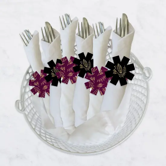 Big Dot of Happiness Elegant Thankful for Friends - Friendsgiving Thanksgiving Party Paper Napkin Holder - Napkin Rings - Set of 24 {4}