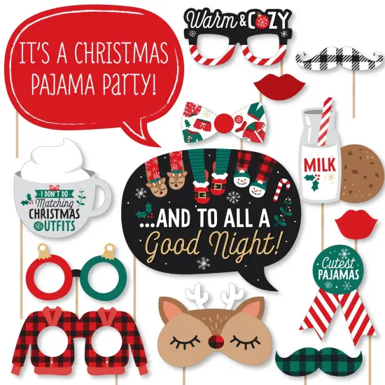 Big Dot of Happiness Christmas Pajamas - Holiday Plaid PJ Party Photo Booth Props Kit - 20 Count {1}