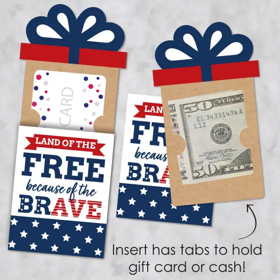 Big Dot of Happiness Happy Veterans Day - Patriotic Money and Gift Card Sleeves - Nifty Gifty Card Holders - Set of 8 {4}