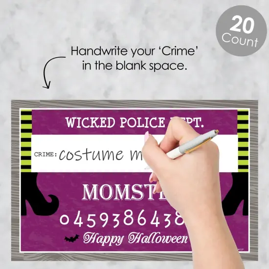 Big Dot of Happiness Happy Halloween - Witch Party Mug Shots - Photo Booth Props Kit - 20 Count {3}