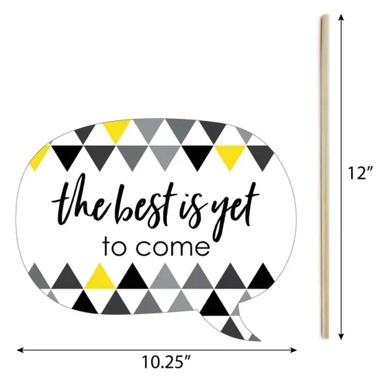 Big Dot of Happiness Yellow 2025 Graduation Party Photo Booth Props Kit - 20 Count {7}