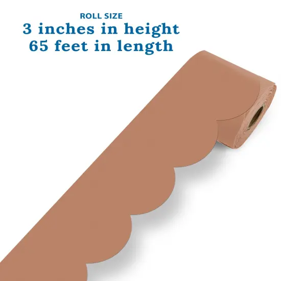 Carson Dellosa 65Ft of Cinnamon Spice Bulletin Board Borders, 1 Roll of Brown Scalloped Trim for Rolling Whiteboard, Cork and Posterboard, Party, Thanksgiving, Classroom Decorations, and Fall Decor {3}