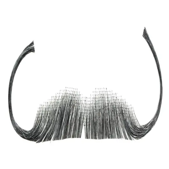Aristocrat Grey Real Human Hair Adult Costume Moustache {1}