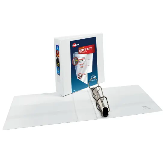 Avery Heavy-Duty View 3 Ring Binders, 3" One Touch Slant Rings, 2 White Binders (79791) {2}