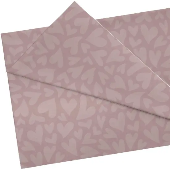Light Mauve Hearts Creative Class Fabric, 48 Inch x 3 Yards {1}