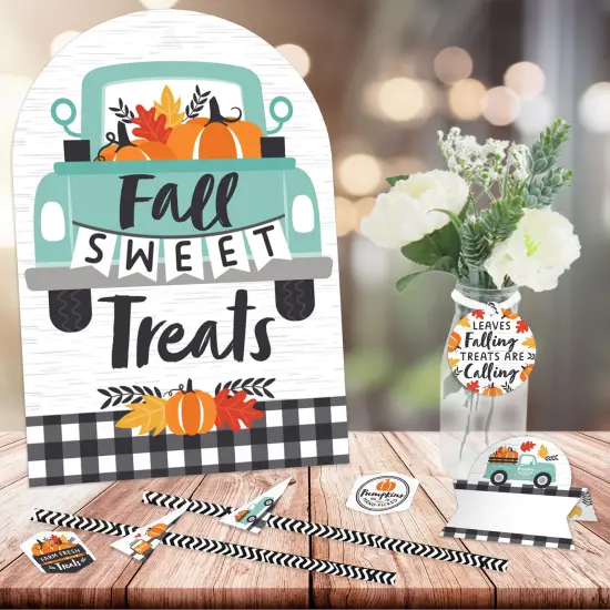 Big Dot of Happiness Happy Fall Truck - DIY Harvest Pumpkin Party Fall Treats Signs - Snack Bar Decorations Kit - 50 Pieces {3}