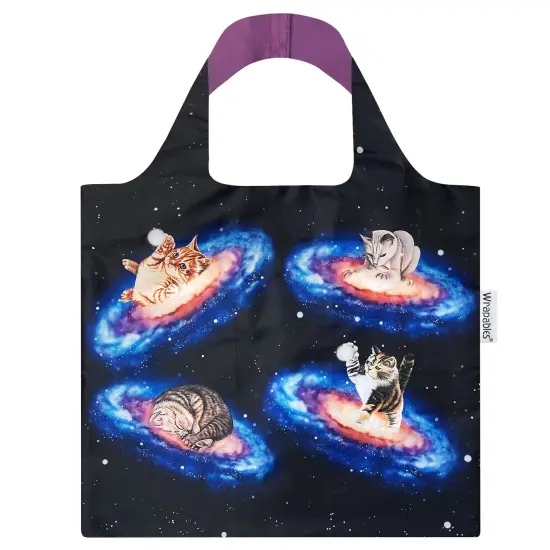 Wrapables AllyBag Collection Reusable Shopping Bag Galaxy Cats {1}