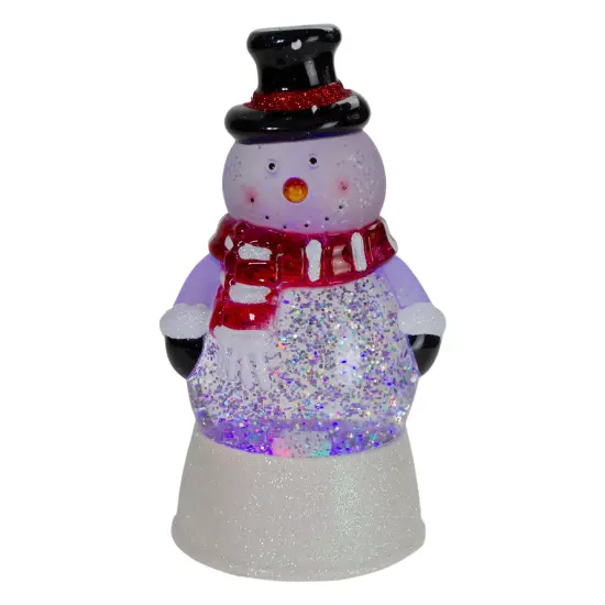 Northlight LED Lighted Color Changing Snowman Christmas Snow Globe - 7.5" White {1}