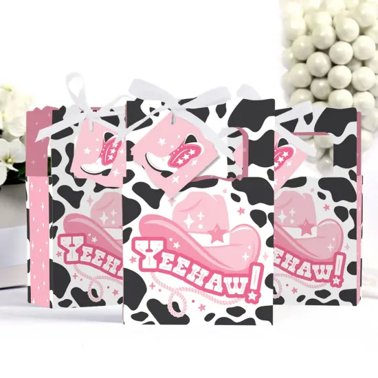 Big Dot of Happiness Rodeo Cowgirl - Pink Western Party Favor Boxes - Set of 12 {4}