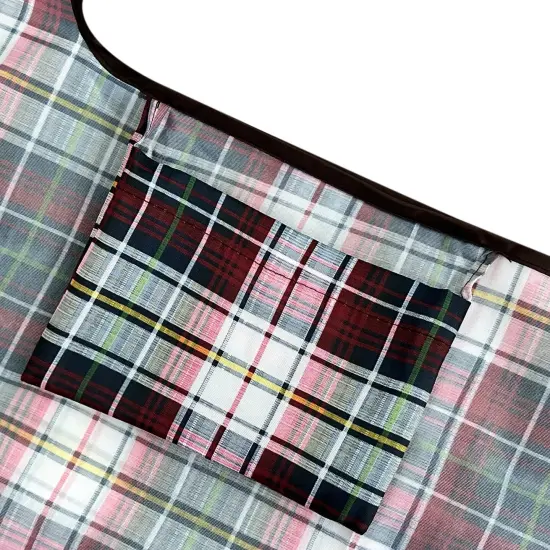 Wrapables Large & Small Foldable Tote Nylon Reusable Grocery Bags, Set of 2 Red Plaid {4}