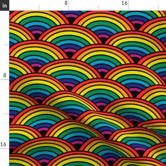 Various Fabrics by the Yard or Fat Quarter Rainbow Colorful Arches Scallop Whimsical Maximalist Custom Printed Fabric by Spoonflower {2}