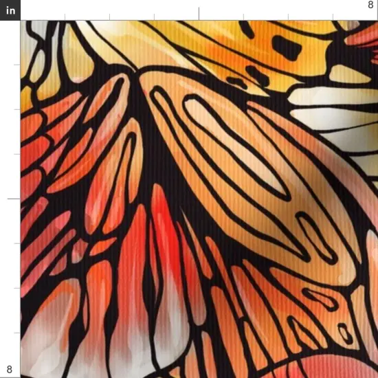 Various Fabrics by the Yard or Fat Quarter Butterfly Wings Red Orange Large Scale Watercolor Custom Printed Fabric by Spoonflower {4}