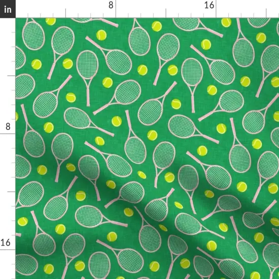 Various Fabrics by the Yard or Fat Quarter Tennis Ball Sports Preppy Racquet Tennis Racket Custom Printed Fabric by Spoonflower {2}