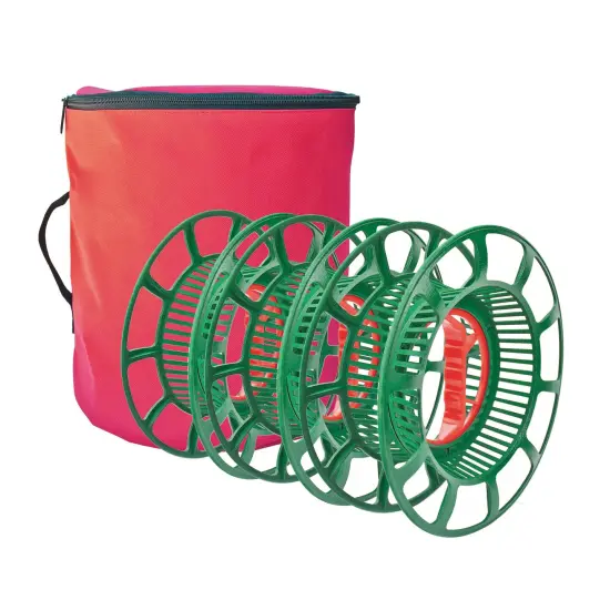 Simple Living Christmas Light Storage Bag with 3 Lights Reels Red {1}
