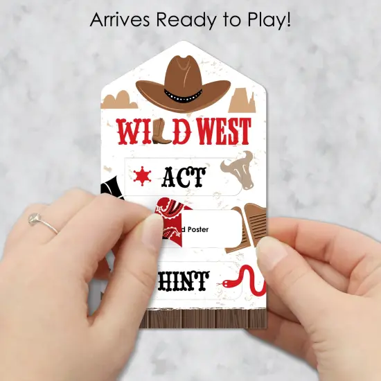 Big Dot of Happiness Western Hoedown - Wild West Cowboy Party Game Pickle Cards - Act, Draw, Hint Pull Tabs - Set of 12 {3}