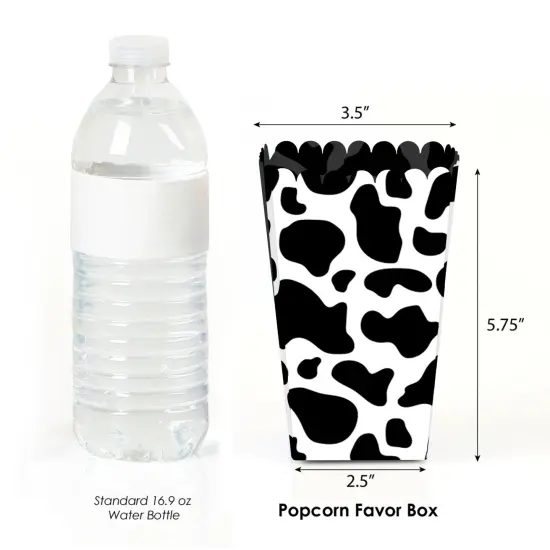 Big Dot of Happiness Cow Print - Farm Animal Party Favor Popcorn Treat Boxes - Set of 12 {3}