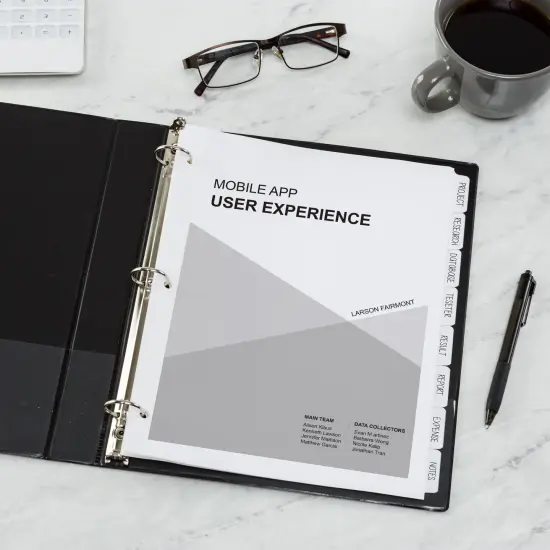 Avery Plain Tab Write & Erase Dividers, 8-Tab, White, 24 Sets (11507) {5}