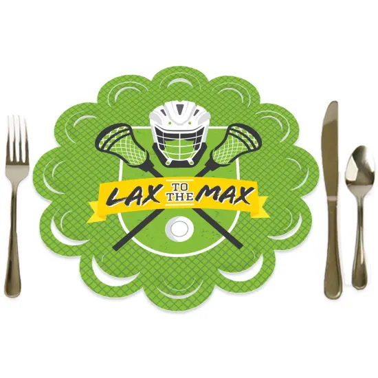Big Dot of Happiness Lax to the Max Lacrosse Party Round Table Decorations Paper Chargers Place Setting For 12 {1}
