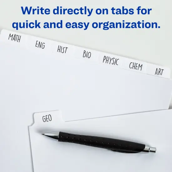 Avery Plain Tab Write & Erase Dividers, 8-Tab, White, 24 Sets (11507) {2}
