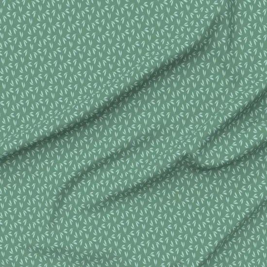 Various Fabrics by the Yard or Fat Quarter Simple Botanical Jade Green Minimal Garden Ditsy Leaf Custom Printed Fabric by Spoonflower {6}