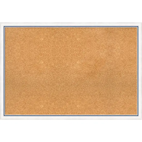 Morgan Wood Framed Corkboard, Natural Cork Morgan White Blue {1}