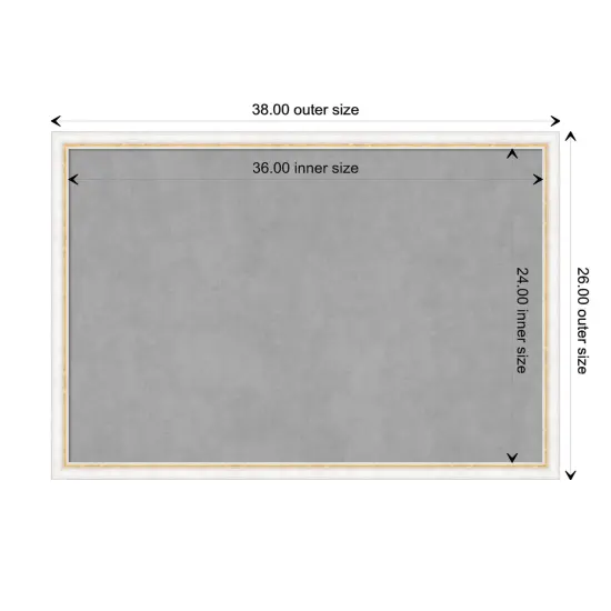 Morgan Wood Framed Magnetic Board Morgan White Gold {1}