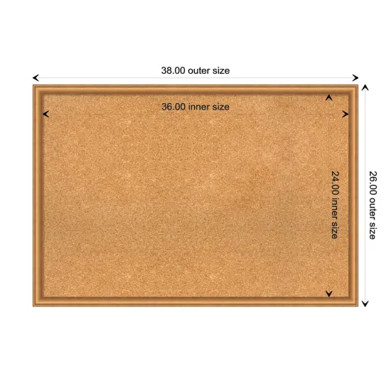 Salon Scoop Wood Framed Corkboard, Natural Cork Copper {3}