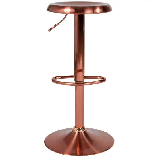 Merrick Lane Audrey Retro Style Height Adjustable Barstool with Footrest Gold {7}