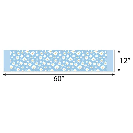 Big Dot of Happiness Blue Daisy Flowers - Petite Floral Party Paper Table Runner - 12 x 60 inches {4}