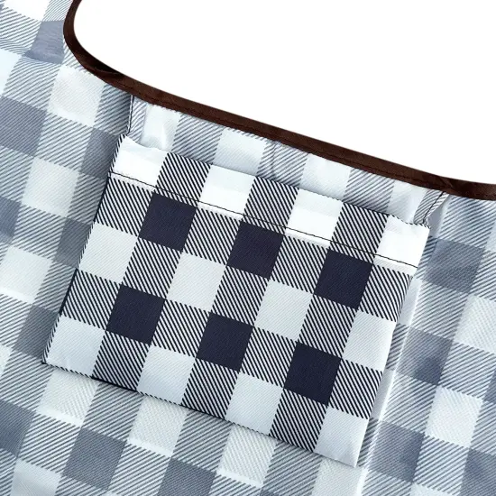 Wrapables Large & Small Foldable Tote Nylon Reusable Grocery Bags, Set of 2 Black Checkers {4}