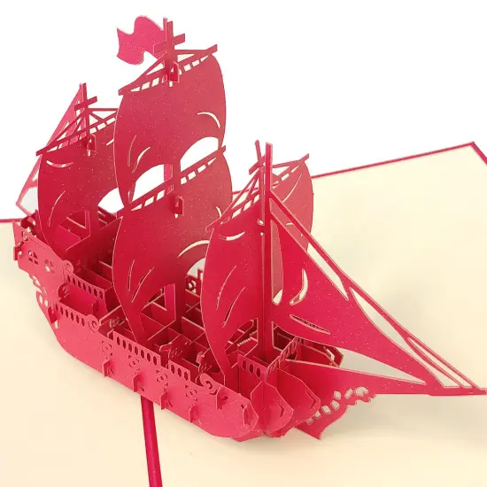 Wrapables (Set of 4) 3D Pop-Up Greeting Cards for Birthday, Thank you, Anniversary, Wedding, Holidays Train Ship Plane {5}