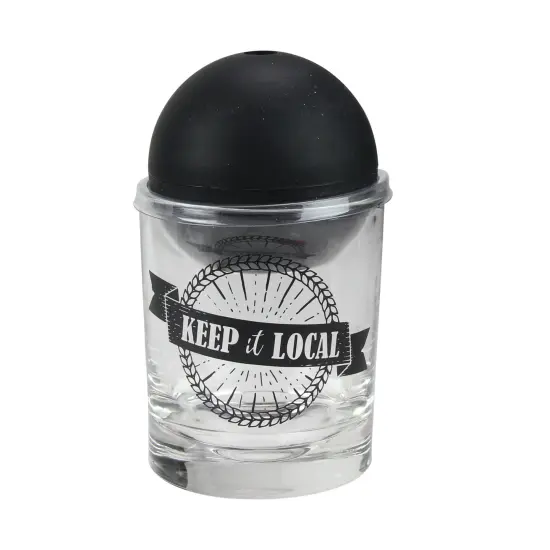 Wild Eye Keep It Local Glass Tumbler with Black Sphere Ice Mold - 10oz Clear {3}