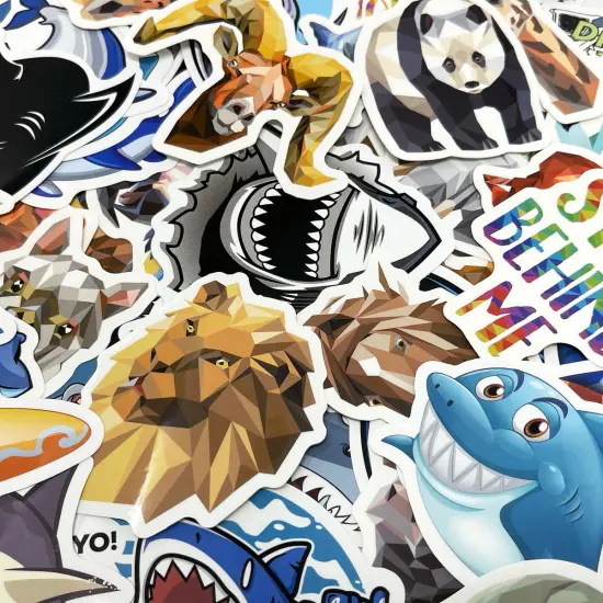Wrapables Waterproof Vinyl Stickers for Water Bottles, Laptop, Phones, Skateboards, Decals for Teens, 100pcs Majestic Creatures {4}