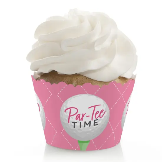 Big Dot of Happiness Golf Girl - Pink Birthday Party or Baby Shower Decorations - Party Cupcake Wrappers - Set of 12 {1}